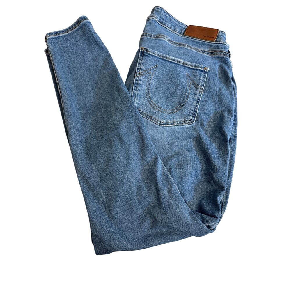 True Religion Jeans Jennie Curvy Destroy Unseen light wash distressed Sz 34W